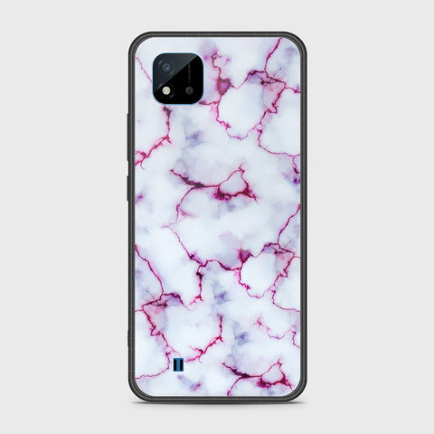 Realme Narzo 50i Cover- White Marble Series - HQ Ultra Shine Premium Infinity Glass Soft Silicon Borders Case