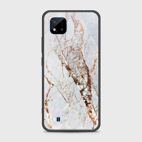 Realme Narzo 50i Cover- White Marble Series - HQ Ultra Shine Premium Infinity Glass Soft Silicon Borders Case