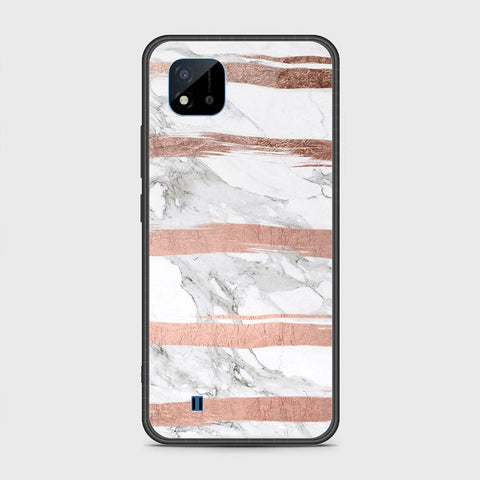 Realme C20A Cover- White Marble Series - HQ Ultra Shine Premium Infinity Glass Soft Silicon Borders Case