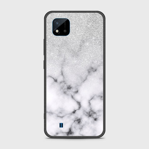 Realme Narzo 50i Cover- White Marble Series - HQ Ultra Shine Premium Infinity Glass Soft Silicon Borders Case