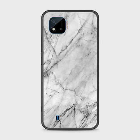 Realme Narzo 50i Cover- White Marble Series - HQ Ultra Shine Premium Infinity Glass Soft Silicon Borders Case