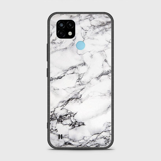 Realme C21 Cover- White Marble Series - HQ Premium Shine Durable Shatterproof Case