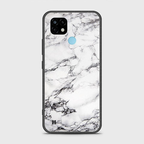 Realme C21 Cover- White Marble Series - HQ Premium Shine Durable Shatterproof Case