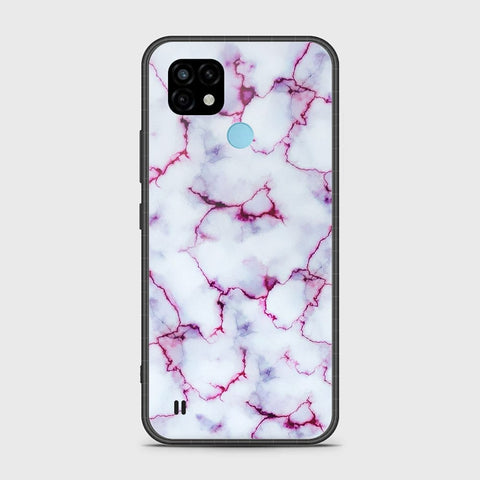Realme C21 Cover- White Marble Series - HQ Premium Shine Durable Shatterproof Case