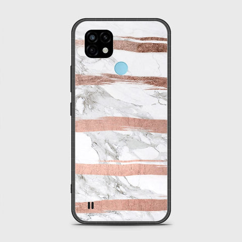 Realme C21 Cover- White Marble Series - HQ Premium Shine Durable Shatterproof Case