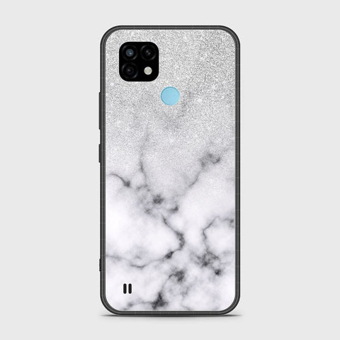 Realme C21 Cover- White Marble Series - HQ Premium Shine Durable Shatterproof Case