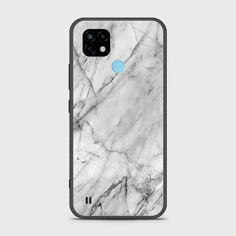 Realme C21 Cover- White Marble Series - HQ Premium Shine Durable Shatterproof Case