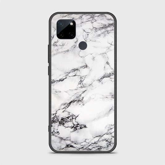 Realme C25Y Cover- White Marble Series - HQ Ultra Shine Premium Infinity Glass Soft Silicon Borders Case