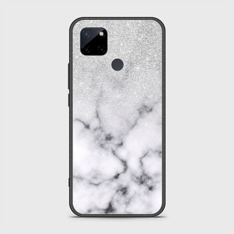 Realme C25Y Cover- White Marble Series - HQ Ultra Shine Premium Infinity Glass Soft Silicon Borders Case