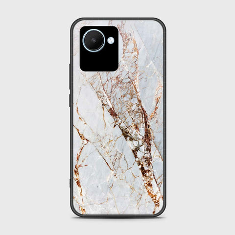 Realme C30 Cover- White Marble Series - HQ Ultra Shine Premium Infinity Glass Soft Silicon Borders Case