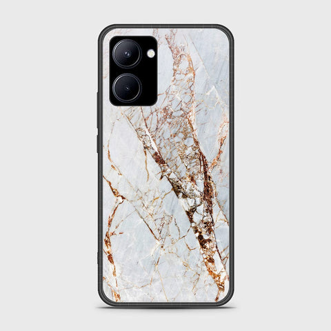 Realme C33 Cover- White Marble Series - HQ Ultra Shine Premium Infinity Glass Soft Silicon Borders Case