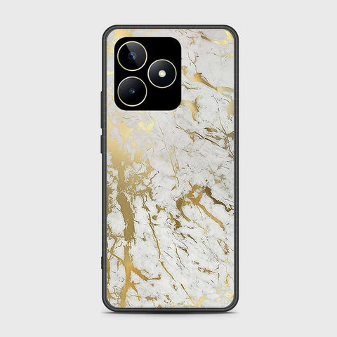 Realme Narzo N53 Cover- White Marble Series - HQ Ultra Shine Premium Infinity Glass Soft Silicon Borders Case