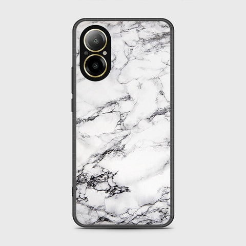 Realme C67 4G Cover- White Marble Series - HQ Ultra Shine Premium Infinity Glass Soft Silicon Borders Case