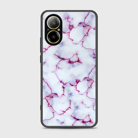 Realme C67 4G Cover- White Marble Series - HQ Ultra Shine Premium Infinity Glass Soft Silicon Borders Case