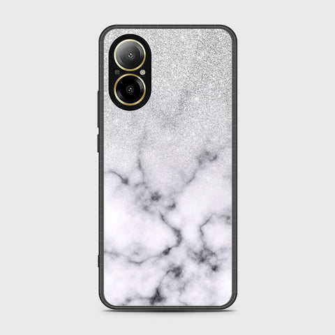 Realme C67 4G Cover- White Marble Series - HQ Ultra Shine Premium Infinity Glass Soft Silicon Borders Case