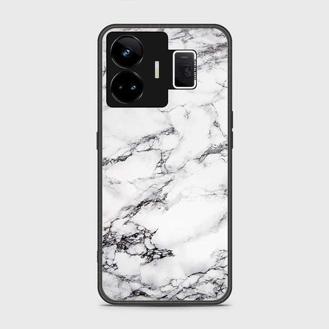 Realme GT3 Cover- White Marble Series - HQ Ultra Shine Premium Infinity Glass Soft Silicon Borders Case