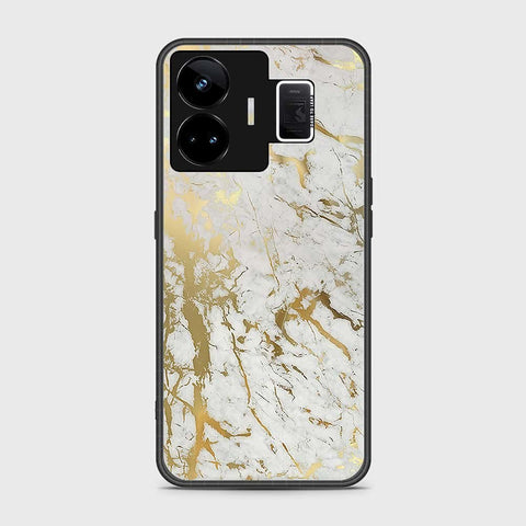 Realme GT3 Cover- White Marble Series - HQ Ultra Shine Premium Infinity Glass Soft Silicon Borders Case