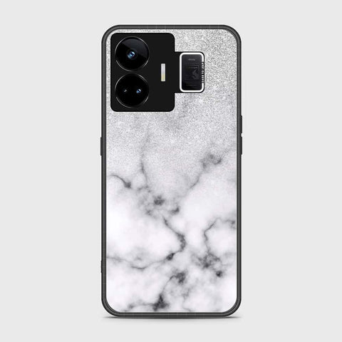 Realme GT3 Cover- White Marble Series - HQ Ultra Shine Premium Infinity Glass Soft Silicon Borders Case