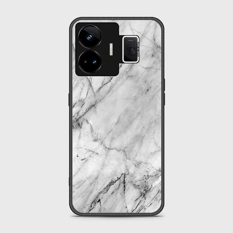 Realme GT3 Cover- White Marble Series - HQ Ultra Shine Premium Infinity Glass Soft Silicon Borders Case