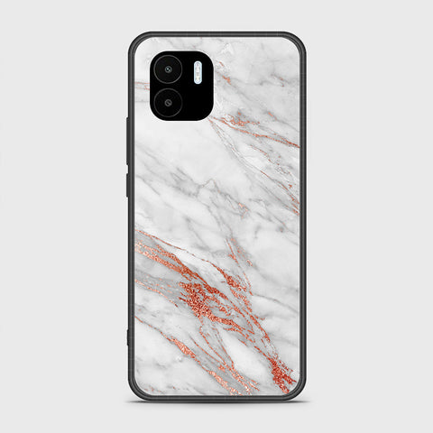 Xiaomi Redmi A2 2023 Cover - White Marble Series - HQ Ultra Shine Premium Infinity Glass Soft Silicon Borders Case