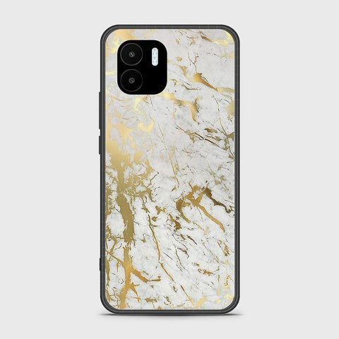 Xiaomi Redmi A1 Cover - White Marble Series - HQ Ultra Shine Premium Infinity Glass Soft Silicon Borders Case