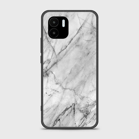 Xiaomi Redmi A1 Cover - White Marble Series - HQ Ultra Shine Premium Infinity Glass Soft Silicon Borders Case