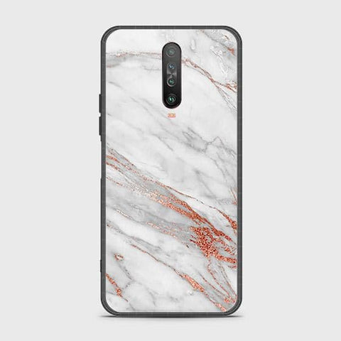 Xiaomi Redmi K30 Cover - White Marble Series - HQ Ultra Shine Premium Infinity Glass Soft Silicon Borders Case