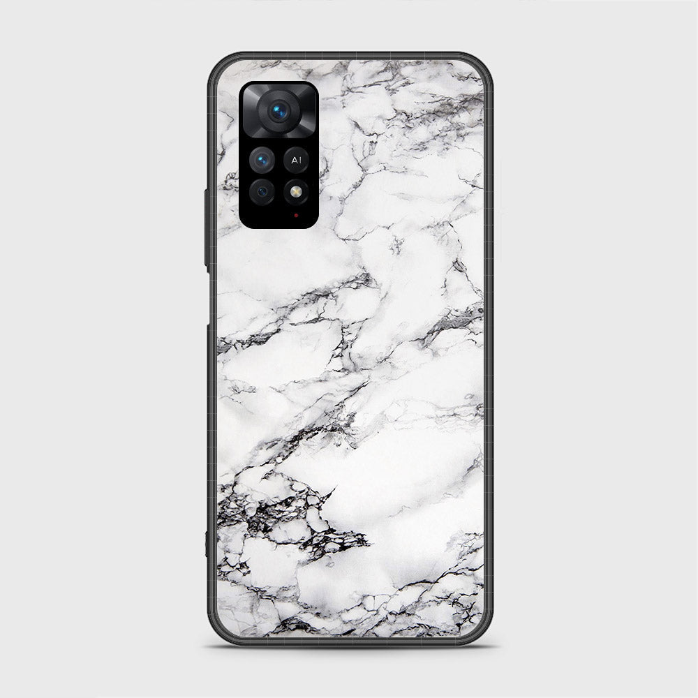 Xiaomi Redmi Note 11E Pro Cover- White Marble Series - HQ Ultra Shine Premium Infinity Glass Soft Silicon Borders Case