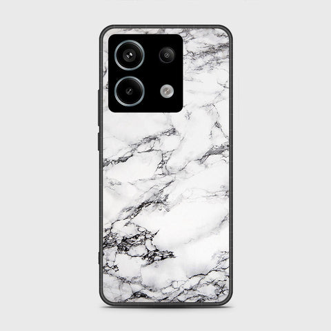 Xiaomi Redmi Note 13 Cover- White Marble Series - HQ Ultra Shine Premium Infinity Glass Soft Silicon Borders Case