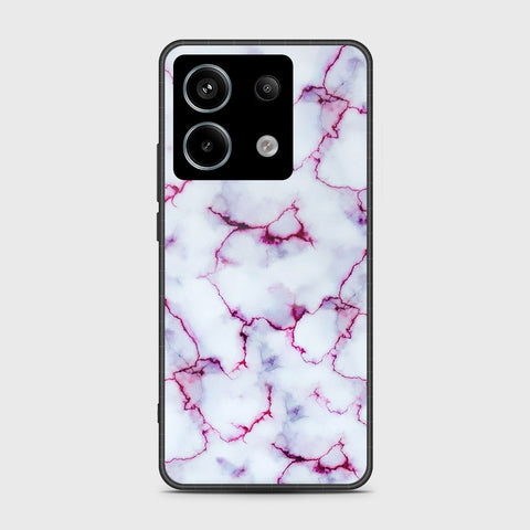 Xiaomi Redmi Note 13 Cover- White Marble Series - HQ Ultra Shine Premium Infinity Glass Soft Silicon Borders Case