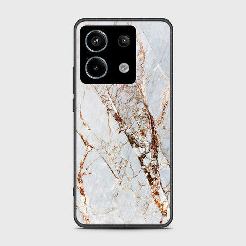 Xiaomi Redmi Note 13 Cover- White Marble Series - HQ Ultra Shine Premium Infinity Glass Soft Silicon Borders Case