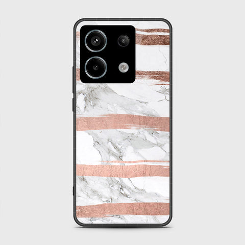 Xiaomi Redmi Note 13 Cover- White Marble Series - HQ Ultra Shine Premium Infinity Glass Soft Silicon Borders Case