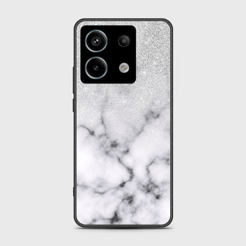 Xiaomi Redmi Note 13 Cover- White Marble Series - HQ Ultra Shine Premium Infinity Glass Soft Silicon Borders Case