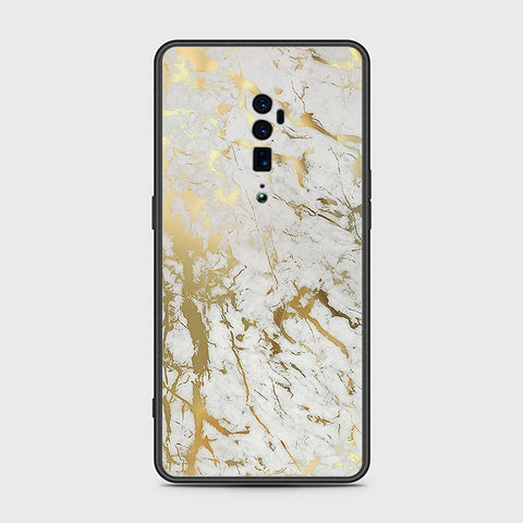 Oppo Reno 10x Zoom Cover- White Marble Series - HQ Ultra Shine Premium Infinity Glass Soft Silicon Borders Case