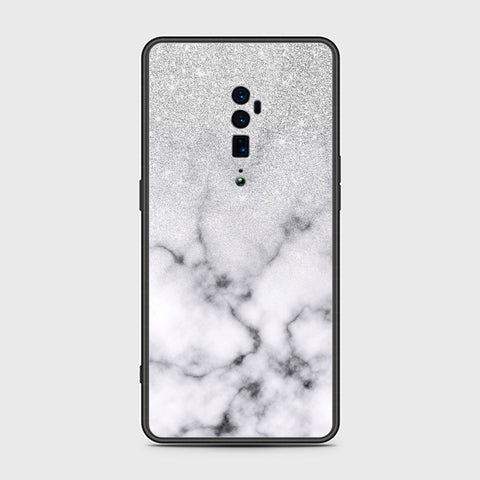 Oppo Reno 10x Zoom Cover- White Marble Series - HQ Ultra Shine Premium Infinity Glass Soft Silicon Borders Case
