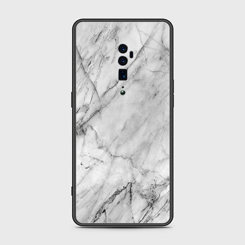 Oppo Reno 10x Zoom Cover- White Marble Series - HQ Ultra Shine Premium Infinity Glass Soft Silicon Borders Case
