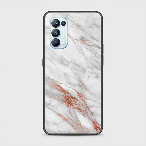 Oppo Reno 5 Pro 5G Cover - White Marble Series - HQ Ultra Shine Premium Infinity Glass Soft Silicon Borders Case