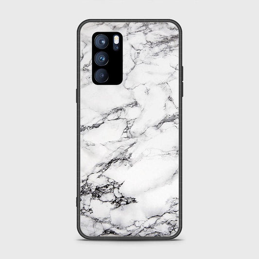 Oppo Reno 6 Pro 5G Cover - White Marble Series - HQ Ultra Shine Premium Infinity Glass Soft Silicon Borders Case