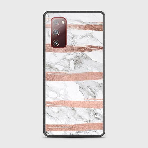 Samsung Galaxy S20 FE Cover - White Marble Series - HQ Ultra Shine Premium Infinity Glass Soft Silicon Borders Case