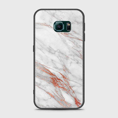 Samsung Galaxy S6 Edge Plus Cover- White Marble Series - HQ Ultra Shine Premium Infinity Glass Soft Silicon Borders Case