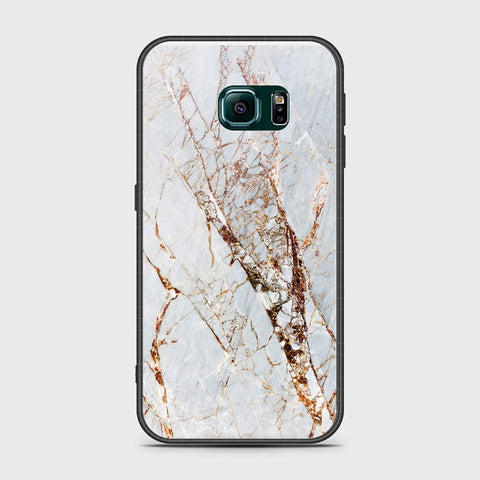 Samsung Galaxy S6 Edge Plus Cover- White Marble Series - HQ Ultra Shine Premium Infinity Glass Soft Silicon Borders Case