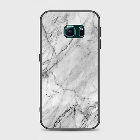 Samsung Galaxy S6 Edge Plus Cover- White Marble Series - HQ Ultra Shine Premium Infinity Glass Soft Silicon Borders Case