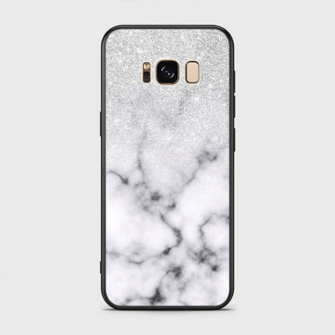 Samsung Galaxy S8 Cover- White Marble Series - HQ Ultra Shine Premium Infinity Glass Soft Silicon Borders Case