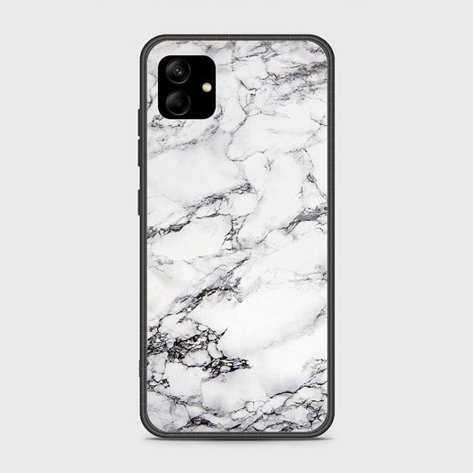 Samsung Galaxy A04e Cover - White Marble Series - HQ Ultra Shine Premium Infinity Glass Soft Silicon Borders Case