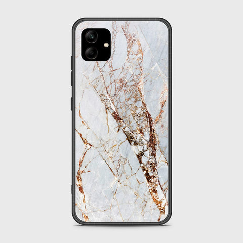 Samsung Galaxy A04e Cover - White Marble Series - HQ Ultra Shine Premium Infinity Glass Soft Silicon Borders Case