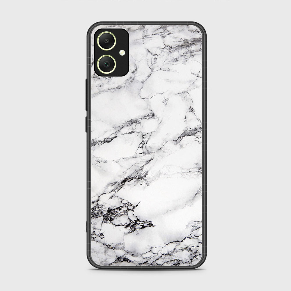 Samsung Galaxy A05 Cover- White Marble Series - HQ Ultra Shine Premium Infinity Glass Soft Silicon Borders Case
