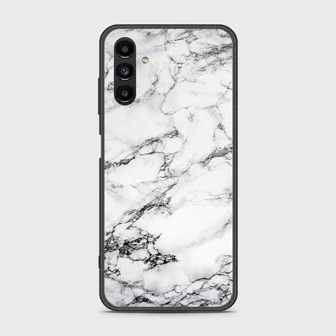 Samsung Galaxy A13 5G Cover- White Marble Series - HQ Ultra Shine Premium Infinity Glass Soft Silicon Borders Case