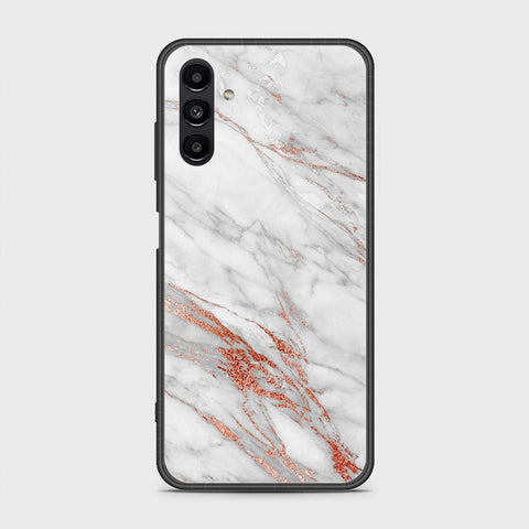Samsung Galaxy A13 5G Cover- White Marble Series - HQ Ultra Shine Premium Infinity Glass Soft Silicon Borders Case