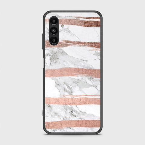 Samsung Galaxy A13 5G Cover- White Marble Series - HQ Ultra Shine Premium Infinity Glass Soft Silicon Borders Case