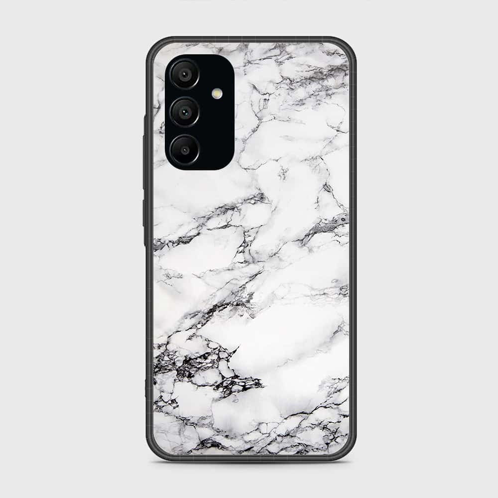 Samsung Galaxy A15 4G Cover- White Marble Series - HQ Ultra Shine Premium Infinity Glass Soft Silicon Borders Case